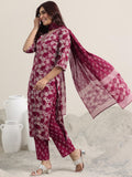 Libas Women'S Cotton Kurta Set (400352 Burgundy L