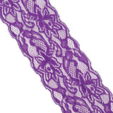 AIETSYEI Elastic Lace Trim 10 Yards Purple Floral Pattern Stretchy Lace Fabric for Sewing, Garments, DIY Crafts and Gift Wrappin