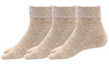 Rc. Royal Class Women Ankle Length Beige Color Thumb Woolen Socks (Pack Of 3 Pairs)