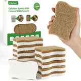 Silkyhose 12Pack WaveEdge Cellulose Coconut Sponges, NonScratch Cleaning