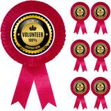 NEXGEN Trends Satin Volunteer Badge Premium Pleated Ribbon with Pre Printed Volunteer Logo and Safety Pin for Events Conferences