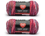 Red Heart Super Saver Bitty Stripes Love Bug Yarn - 2 Pack of 283g/10oz - 100% Acrylic - #4 Worsted (Medium) - 515 Yards - Knitt