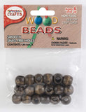 Pepperell Barrel Wood Beads, 13mm by 11mm, Walnut, 18Pack
