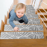 Stair Treads for Wooden Steps Indoor, Self Adhesive Residue Free Machine Washable Reusable Non Slip Carpet Stair Treads - 15 Pac