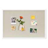 DAHAPYBOO Cork Board with Linen White,Bulletin Board 30x20 Hanging Corkboards for Office Home School Message Board or Vision Boa