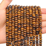 BONNY BOXX 1 Strand Natural 4 * 6mm Classic Tiger Eye Rondelle Beads, Natural Abacus Disk Stone Beads Loose Spacer Gemstone for