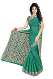 Tamaira Fashion Womens Plain Weave Pure Cotton Saree Without Blouse Piece (Ab16_Seagreen)