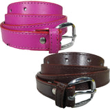 Queery WomenS Pu Leather Belt (Pink, Brown)