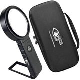 30x Hands-Free Magnifying Glass with USB Rechargeable 36 LED Lights, Storage Case | 40x Loupe Magnifier with Stand for Reading C