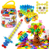 Brain Flakes 500 Piece Set, Ages 3+, Interlocking Plastic Disc Toy for Creative Building, Educational STEM Learning, Constructio