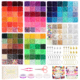 Pizooro Clay Beads 3 Boxes Bracelet Making Kit,10600pcs Beads for Jewelry Making,Polymer Beads Kit, Jewelry Making Kit with Char