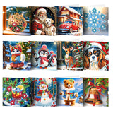 ycyingcheng 5D DIY Diamond Painting Cards, 12 Pieces Rhinestone Craft Greeting Card, Diamond Painting Gift Card, Holiday Thank Y