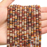 BONNY BOXX 1 Strand (150PCs) Natural 2 * 4mm Picasso Red Turquoise Rondelle Beads, Natural Abacus Disk Stone Beads Loose Spacer
