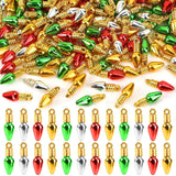 UPINS 300 Pcs Mini Christmas Light Bulbs Beads Ornaments Tree Hanging Charms with String Xmas DIY Crafts Jewelry Making Earring