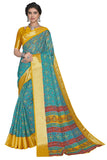 Glory Sarees Womens Organza Bandhani Saree With Blouse Piece (Organza101_Firozi)