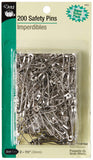 Dritz, 11/2, 200 Count, NickelPlated Steel Safety Pins, Size 2