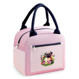 BJDAMAI Pug Bento Bag, Thermal Insulated Cooler Lunch Bento Tote Bag, Gifts For Teens Girls Kids Women, Work Travel Office Campi