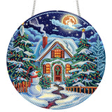 Zariocy Sun Catcher Window Hanging Diamond Art Kits - DIY Snowman Christmas Tree Diamond Painting on Acrylic Board Pendant Ornam