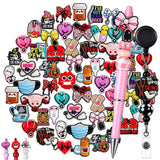 Tondiamo 60 pcs Nurse Silicone Focal Beads for Pens Bulk Medical Doctor Beads for Nurse Beadable Pens Keychain Jewelry Bracelet