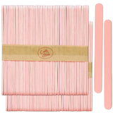 CraftySticks- 100 Pack 4.5 Inch Pastel Pink Painted Popsicle Sticks, Wood Craft Sticks for Crafts, Learning and STEM Basics