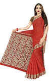 Tamaira Fashion Womens Plain Weave Pure Cotton Saree Without Blouse Piece (Ab16_Scarlet Red)