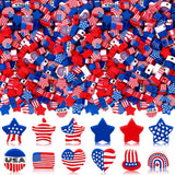 SEPGLITTER 4th of July Polymer Clay Beads, 300pcs Independence Day 250th Anniversary American Flag Red White Blue Spacer Beads f