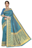 Glory Sarees Womens Jacquard Art Silk Kanchipuram Saree (kara115firozi_Firozi)