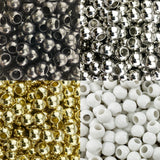 300 Acrylic Large Hole Beads for Crafts 10mm x 12mm Acrylic Barrel Beads with 5.7mm Large Hole, Black Tie Gloss Assortment