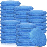 Tanlade 24 Pcs Car Detailing Microfiber Applicator Pad Wax Applicator Wash Microfiber Pads, 5 Inch Diameter (Blue)
