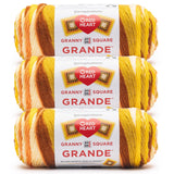 Red Heart All in One Granny Square Grande Humdinger Yarn - 3 Pack of 250g/8.8oz - 100% Acrylic - #4 Worsted (Medium) - 440 Yards
