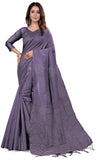 Pujia Mills Womens Beautiful Sequins Weaving With Golden And Silver Zari Banarasi Jacquard Saree (Malti African Purple)