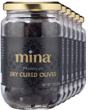 Mina Dry Cured Black Olives, 7 oz (Pack of 6) - Moroccan Olive Oil Cured Olives, Premium Handpicked and Naturally Cured Dried Ol
