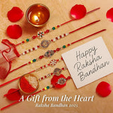 Store Indya Rakhi Set Of 6 For Brother, Bhai A Traditional Symbol Of Love, Blessings, And Togetherness (Design 1),Nylon,Multicolor