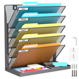 Legal/Letter Size 6 Tier Wall File Organizer,2in1 Wall Mounted&Desktop File Holder,2 Installation Methods Screws & Adhesive,Me