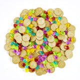 JOYIN Toy 288 Pieces Pirate Gold Coins and Pirate Gems Jewelry Playset Pack Party Favor. (144 Coins+144 Gems)