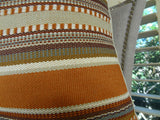 Plutus Brands Plutus Chic Stripe Saffron Handmade Throw Pillow, 12 X 25, Orange/Olive/Cream