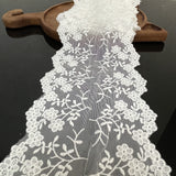 Lace Fabric, Sewing Embroidery Lace Ribbon Trim for Sewing, Gift Wrap, Bridal Shower Wedding Decoration, DIY Art Crafts (White/5
