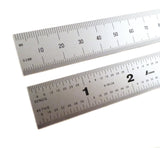 Shinwa 12 300 mm English Metric Rigid (1.250 wide x .040 thick) Zero Glare Satin Chrome Stainless Steel E/M Machinist Engineer