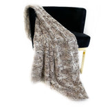 Plutus Light Brown Wild Rabbit Faux Fur Luxury Throw Blanket 60In X 90In