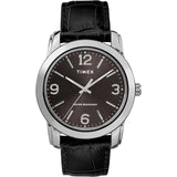 Timex Mens TW2R86600 Classic 39mm Black/SilverTone Croco Pattern Leather Strap Watch