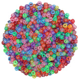GMMA Clear Glitter Pony Beads for Friendship Bracelets for Jewelry Making 1000 Pcs 6x9mm Transparent Plastic Colourful Beads for