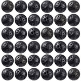 100Pcs Natural Stone Beads 10mm Lava Beads Round Gemstone Loose Beads with Elastic Bracelet String for Bracelets Necklace Jewelr