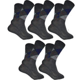 Kaneekshi MenS Diamond Cut Organic Cotton Crew Length Socks (Grey, Pack Of 5 Pairs)