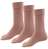 Rc. Royal Class Women Calf Length Skin Color Solid Thumb Cotton Socks (Pack Of 3 Pairs)
