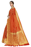 Glory Sarees Womens Kanchipuram Art Silk Saree With Blouse Piece (Kara115Orange_Orange)