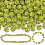 100 Pcs Olivine Rhinestone Beads for Jewelry Making, Sparkle Crystal Clay Christmas for Bracelet Baseball Necklace Earring Craft