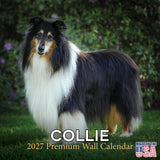 Collie Calendar 2027 - 16 Month Dog Wall Calendar, Monthly Planner, Large Writing Blocks, Thick No Bleed Paper, Made in USA, Gif