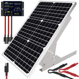 30W Solar Panel Kit 12V, Monocrystalline Solar Panel Charger Off Grid with Intelligent Waterproof Controller+ Adjustable Mount B