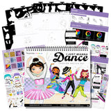 Fashion Angels I Just Wanna Dance Fashion Sketch Set, Create Dance-Themed Outfits with 35 Sketch Pages, 100+ Stickers & Stencils