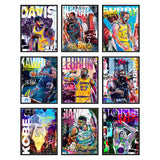Bigwig Prints Basketball Posters for Boys Bedroom - Basketball Room Decor, Nba Posters, Steph Curry, Kobe Bryant Wall Art, Kevin
